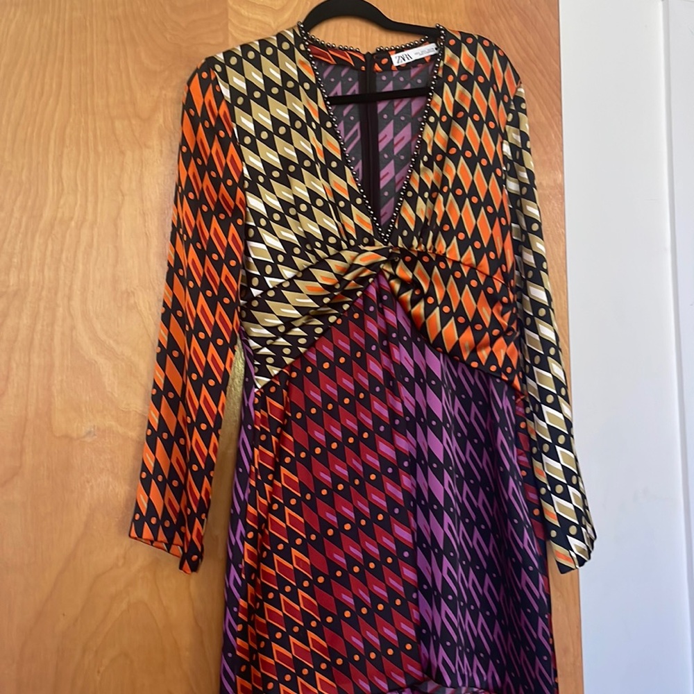 Zara retro long sleeve dress
